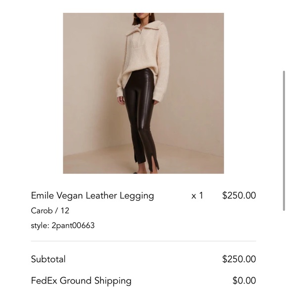ALC Vegan “Leather” cropped leggings, sz 12, brown - Picture 2 of 6